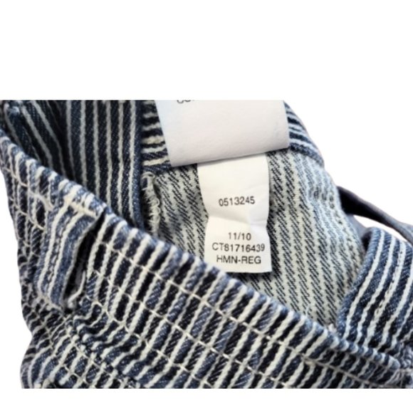 TOMMY HILFIGER Striped Denim Jean Overall Dress - Toddler Girl's 4 T - Picture 7 of 8